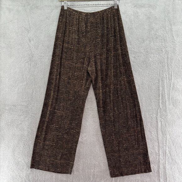 Chicos Travelers Pants 2 L/12 Brown Pullon Elastic Waist Wide Leg High Rise - Picture 5 of 13